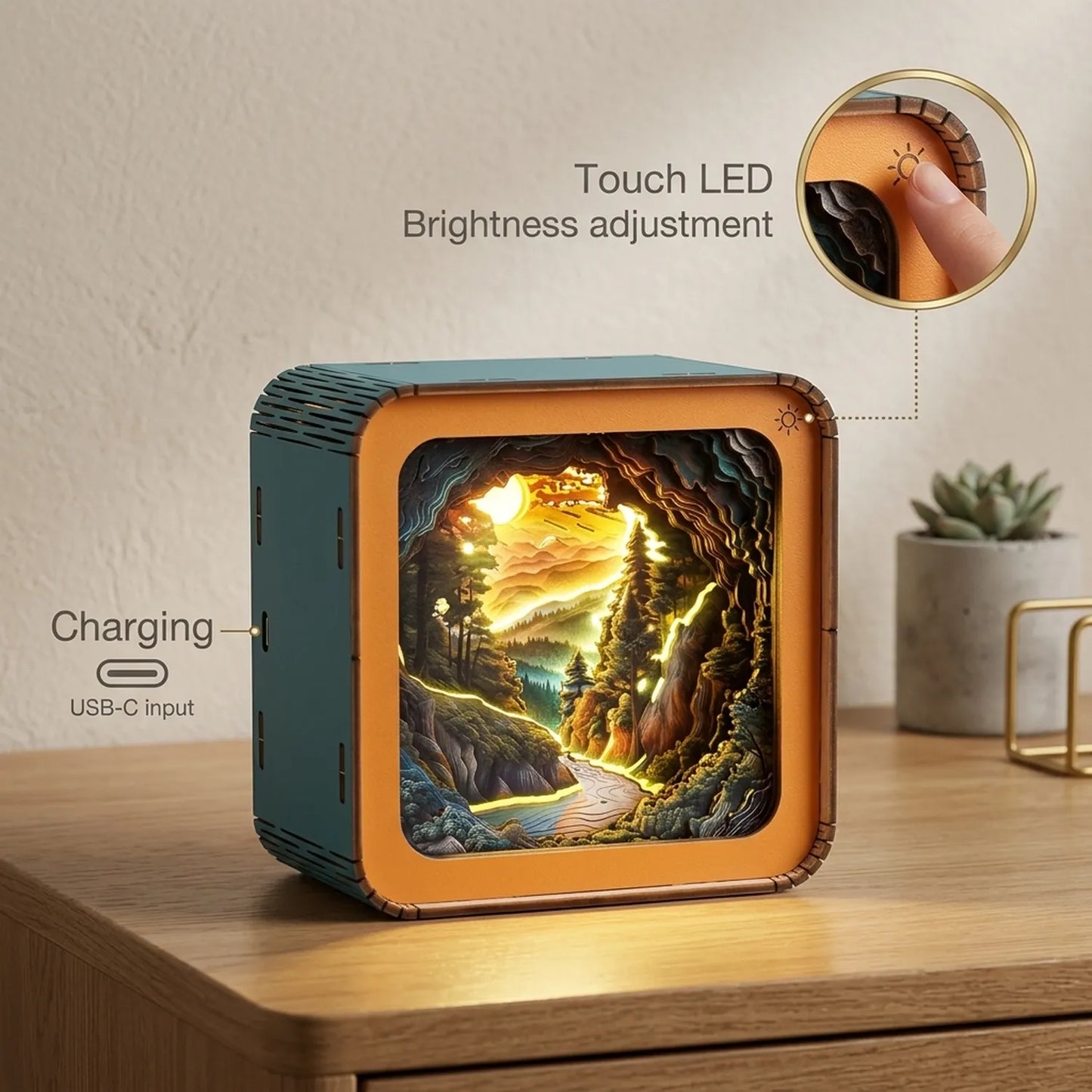 Wooden Sunset Wilderness Path Night Light Kit Nature Adventure Decor
