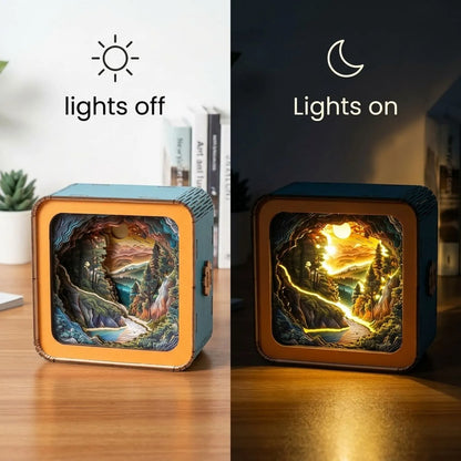 Wooden Sunset Wilderness Path Night Light Kit Nature Adventure Decor