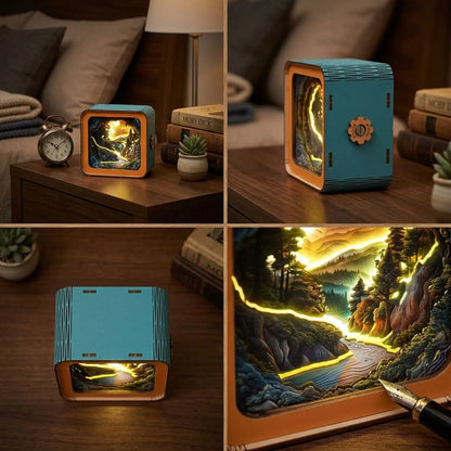 Wooden Sunset Wilderness Path Night Light Kit Nature Adventure Decor