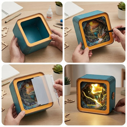 Wooden Sunset Wilderness Path Night Light Kit Nature Adventure Decor