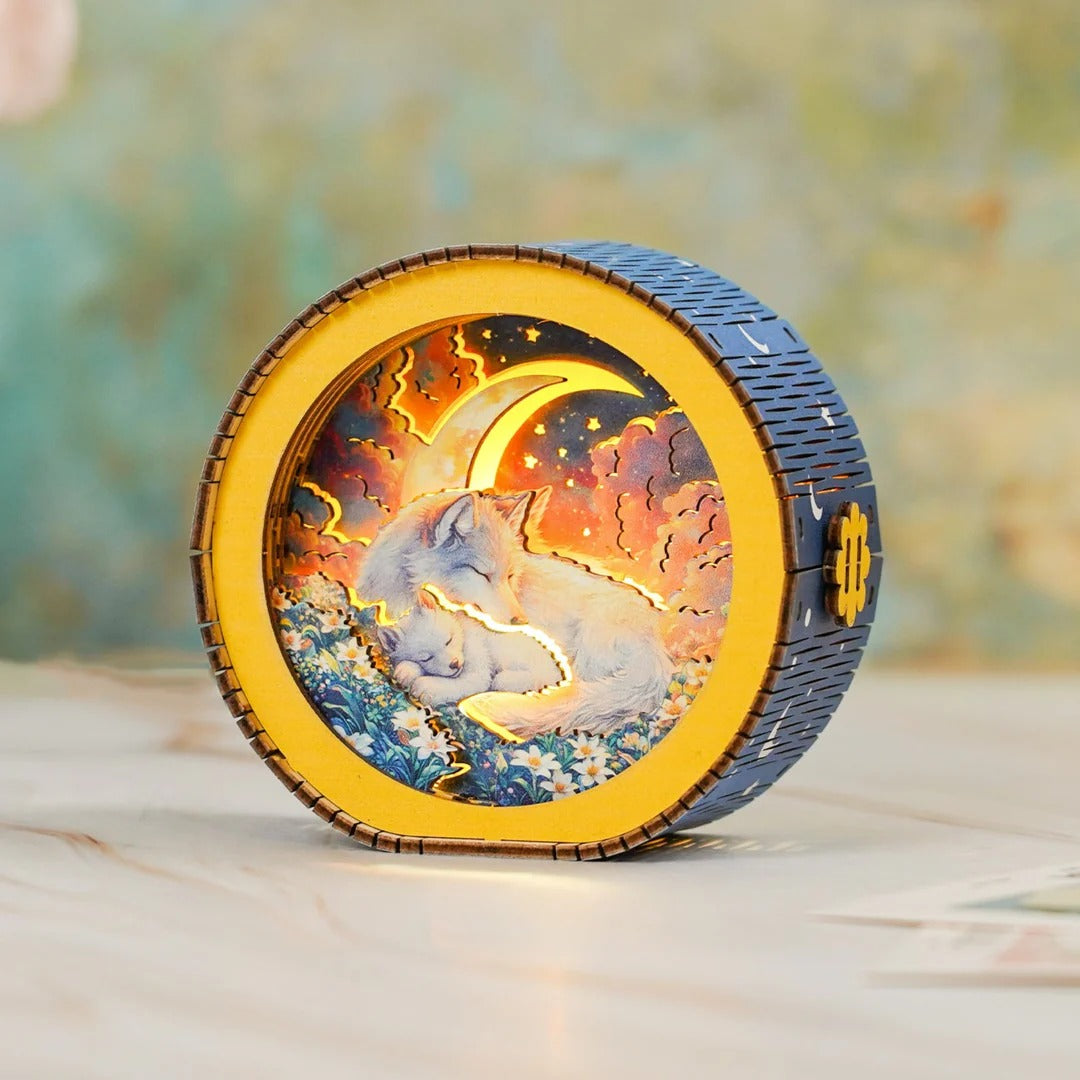 Golden Moon Dream - 3D Wooden Puzzle Night Light