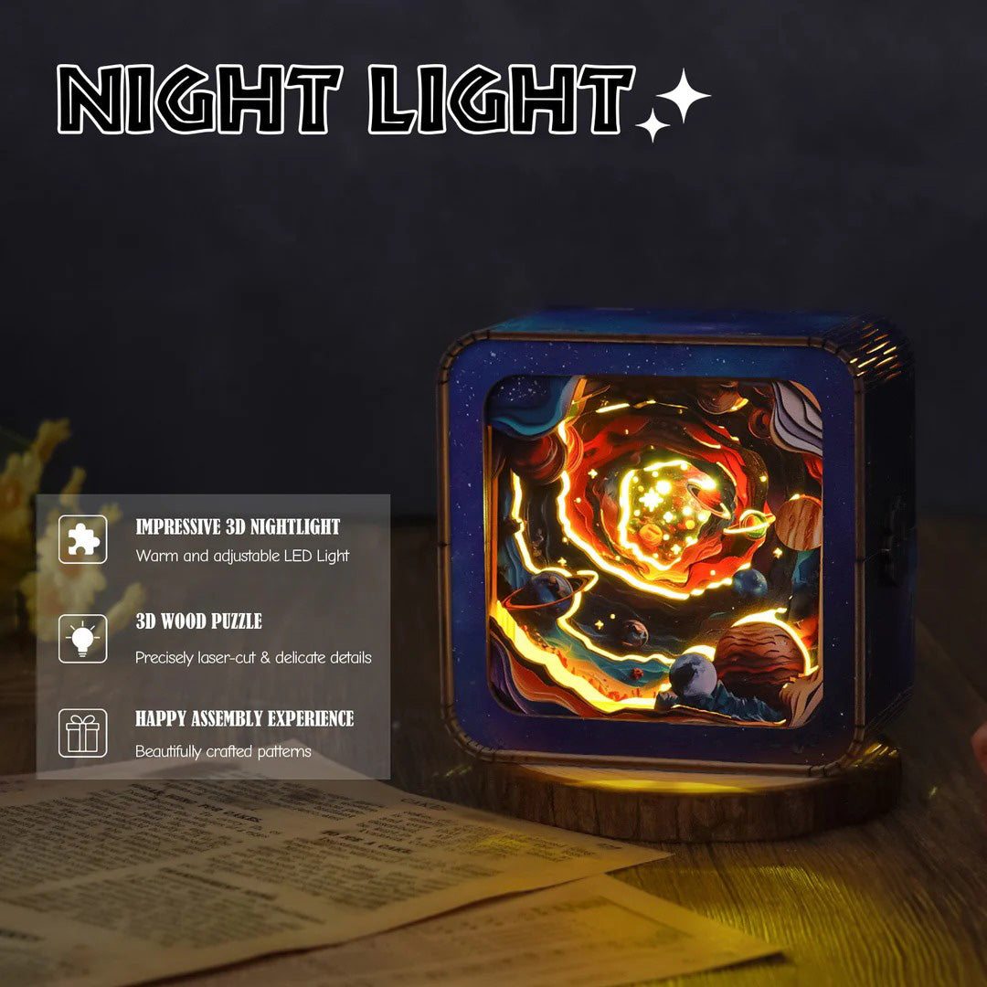 Cosmic Odyssey Kit - 3D Wooden Puzzle Night Light