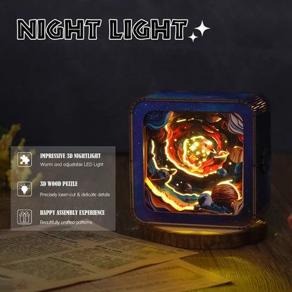 Cosmic Odyssey Kit - 3D Wooden Puzzle Night Light