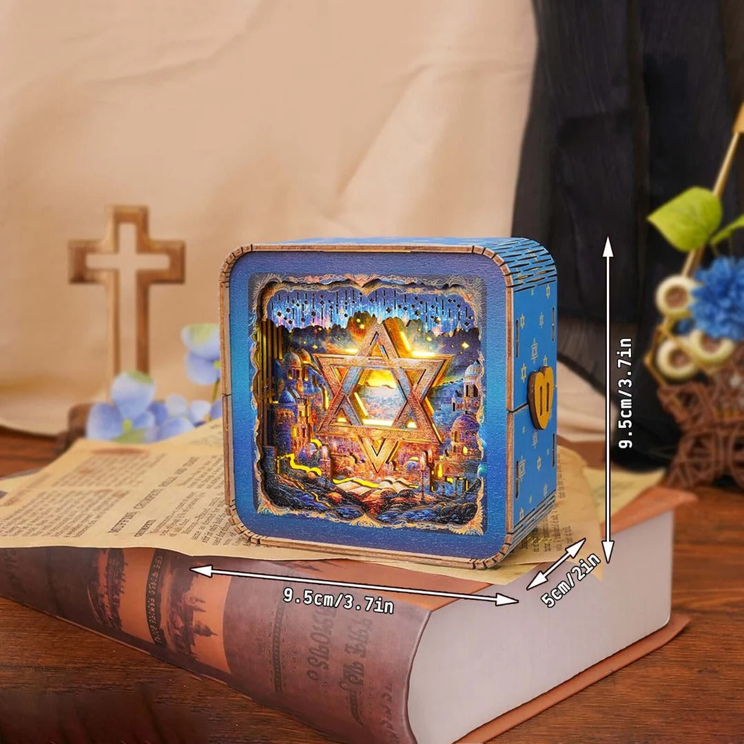 Star of David - 3D Wooden Puzzle Night Light